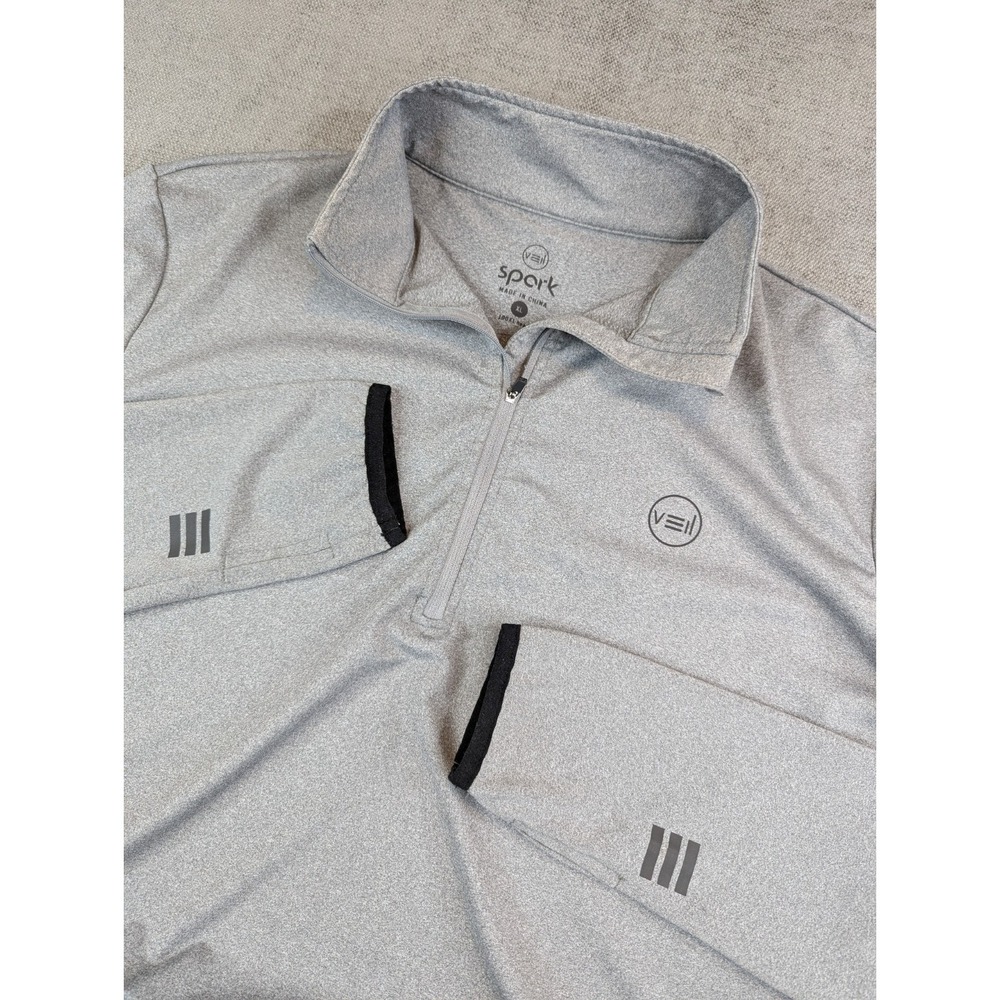 Veil Spark Pullover Womens Gray XL Long Sleeve Half Zip Performance Tunic Shirt